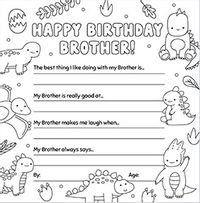 Tap to view Brother Dino Prompts Birthday Card