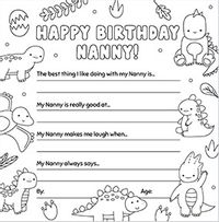 Tap to view Nanny Dino Prompts Birthday Card