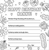 Tap to view Nanny Floral Prompts Birthday Card