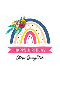 Rainbow Step-Daughter Birthday Card