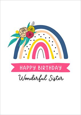 Rainbow Wonderful Sister Card