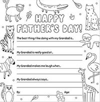 Tap to view Grandad Animal Prompts Father's Day Colouring Card