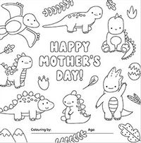 Colour me in Dinosaur Mother's Day Card