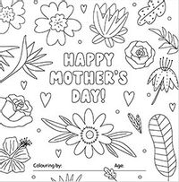 Colour me in Flowers Mother's Day Card