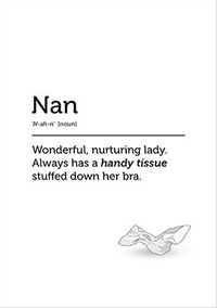 Definition of a Nan Mother's Day Card