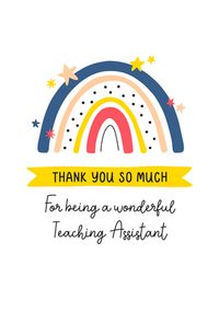 Rainbow Teaching Assistant Thank You Card