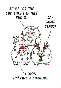 Sheep Family Christmas Card