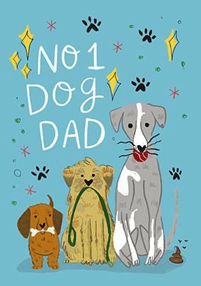 No.1 Dog Dad Father's Day Card