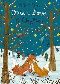 Foxes To The One I Love Christmas Card