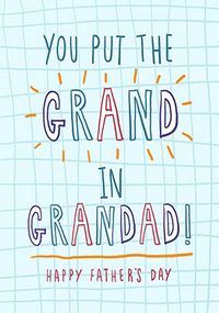 Tap to view You Put the Grand in Grandad Father's Day Personalised Card