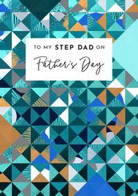Step Dad on Father's Day Geometric Card