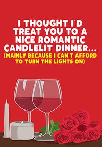 Candlelit Dinner Anniversary Card