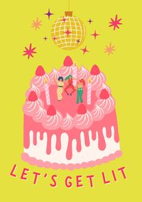 Tap to view Let's Get Lit Birthday Cake Card
