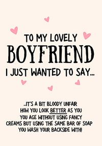 Lovely Boyfriend Birthday Card