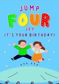 Jump Four Joy Birthday Card