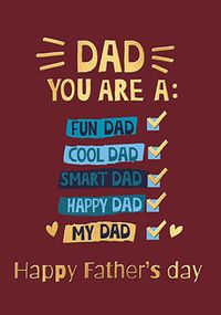 Tap to view Dad You Are Checklist Father's Day Card