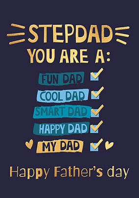 Stepdad Checklist Father's Day Card