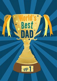 World's Best Dad Trophy Father's Day Card