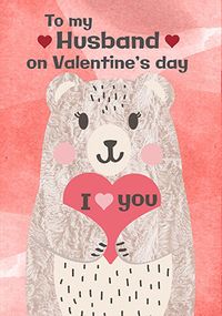 Husband Bear Valentine Card