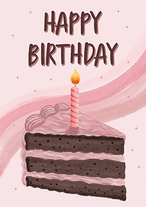 Happy Birthday Cake Slice Card