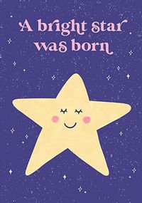 A Bright Star Was Born New Baby Card