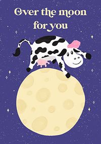Over The Moon For You New Baby Card