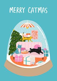 Tap to view Merry Catmas Snowglobe Christmas Card