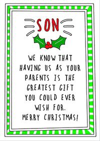 Greatest Gift Son Christmas Card