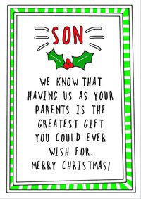 Tap to view Greatest Gift Son Christmas Card