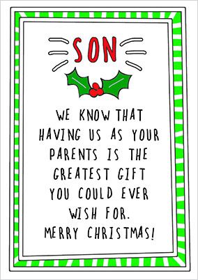 Greatest Gift Son Christmas Card