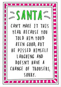 Tap to view Santa Can't Make It Christmas Card