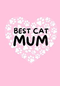 Best Cat Mum Heart Mother's Day Card