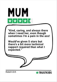 Mum Review Birthday Card