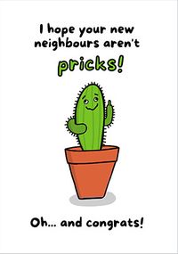 Prickly New Neighbours New Home Card