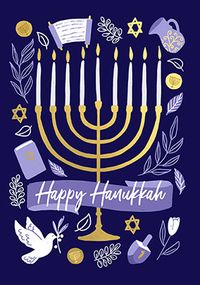 Menorah Candles Hanukkah Card