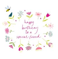 Floral Special Friend Birthday Card