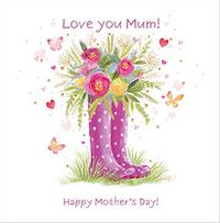 Tap to view Mum Wellies Mother's Day Card