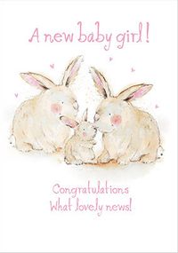 Lovely News Baby Girl Card