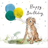 Dog Balloons Birthday Card
