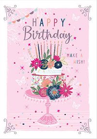 Happy Birthday Make a Wish Cake Card