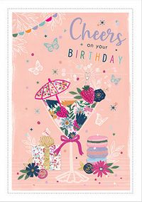 Cheers on your Birthday Cocktail Card