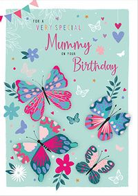 Mummy Butterflies Cute Birthday Card