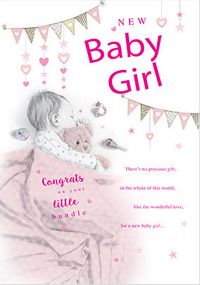 Tap to view Baby Girl Little Bundle Card