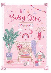 Tap to view New Baby Girl Cot card