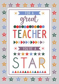 Great Teacher You're a Star Card