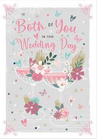 Tap to view Both of You Champagne Glasses Wedding Card