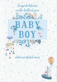 Baby Boy Welcome Card
