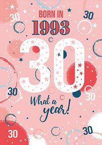 Born in 1993 30th Birthday Card