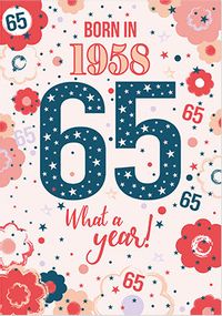 Born in 1958 65th Birthday Card