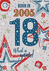 Born in 2005 Stars 18th Birthday Card